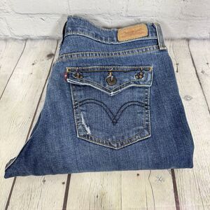Levis 515 Jeans Womens 6 M Boot Cut Mid Rise Dark Wash Denim Stretch 30x30